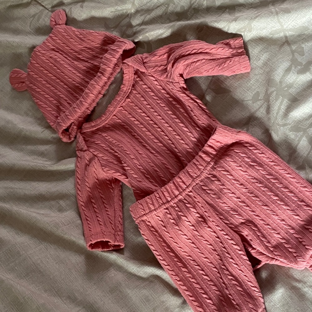 Adorable Pink Baby Knit Set